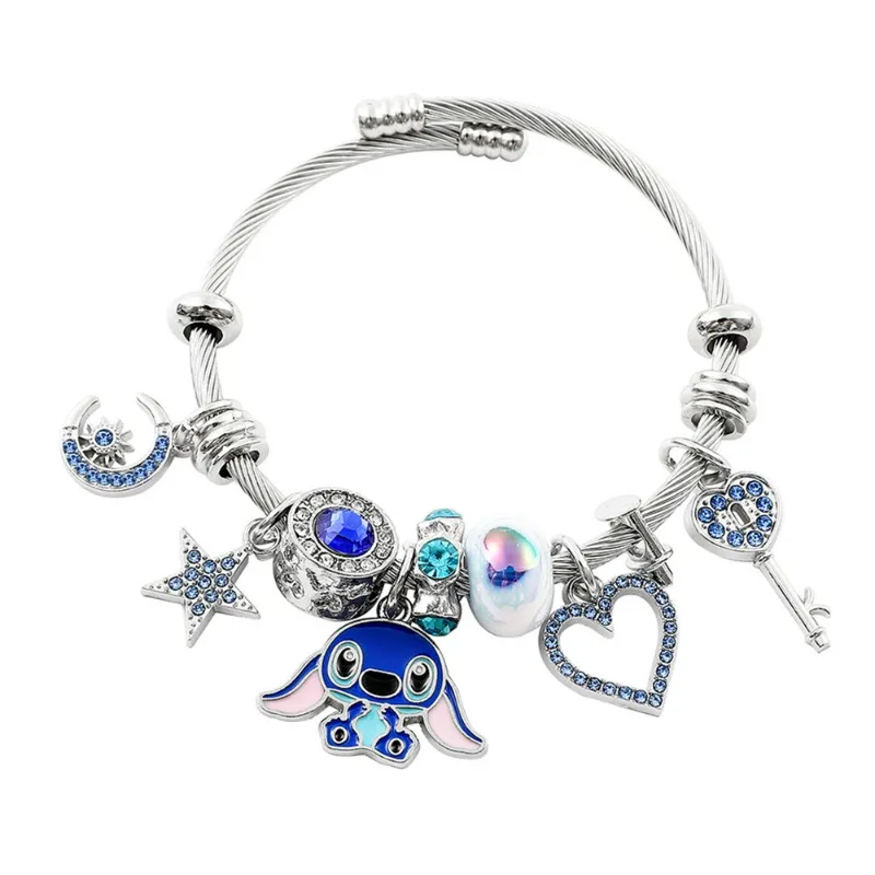 Pulsera Pandora de punto de Disney, joyería con personalidad a la moda, pulsera con apertura ajustable para mujer, regalos para el Día de San Valentín para novia