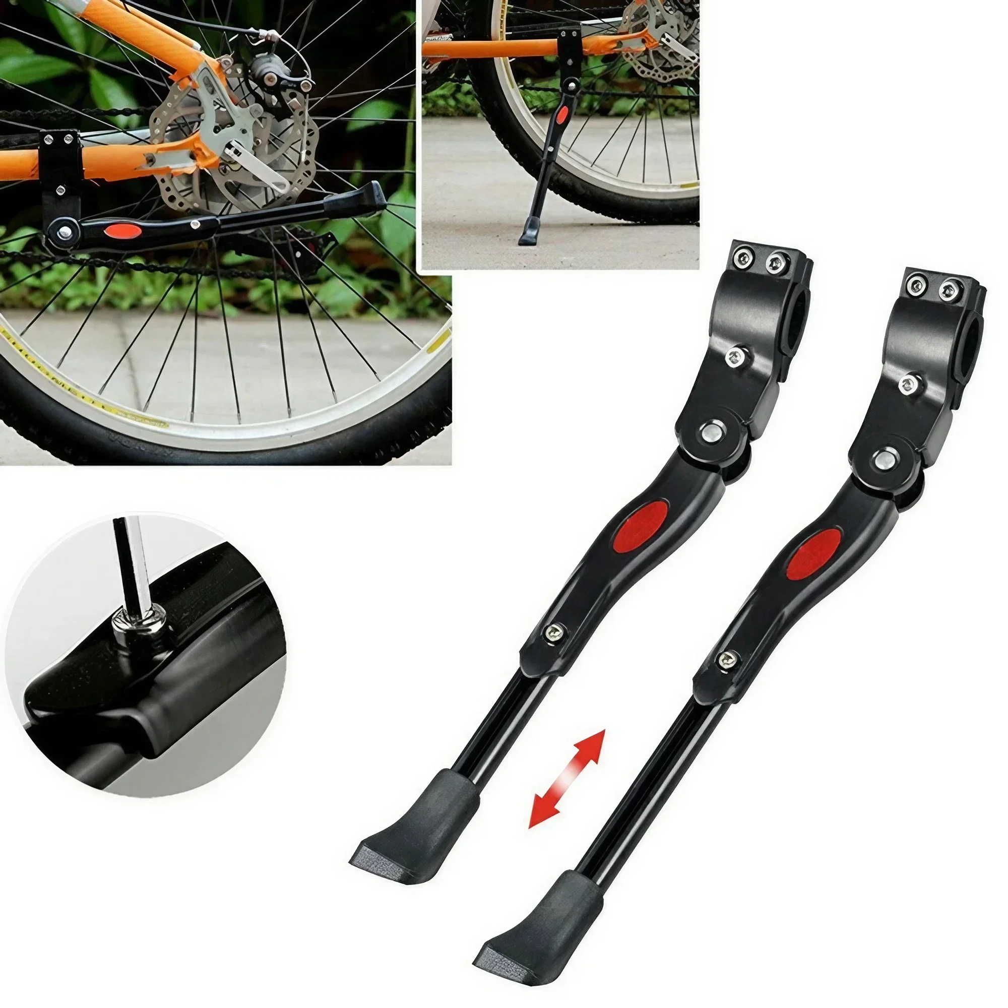 Suporte de estacionamento ajustável para bicicleta, suporte lateral para bicicleta de montanha de 22 24 26 polegadas