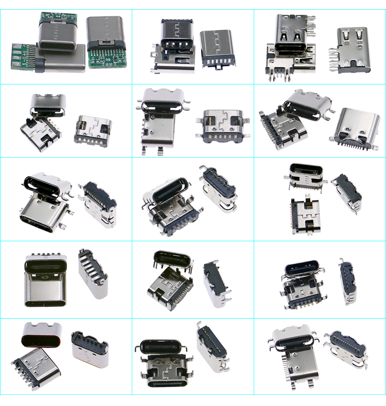 75개/대 15값 Type-C USB 충전 도크 커넥터 휴대전화 및 디지털 제품 수리 키트용 혼합 사용