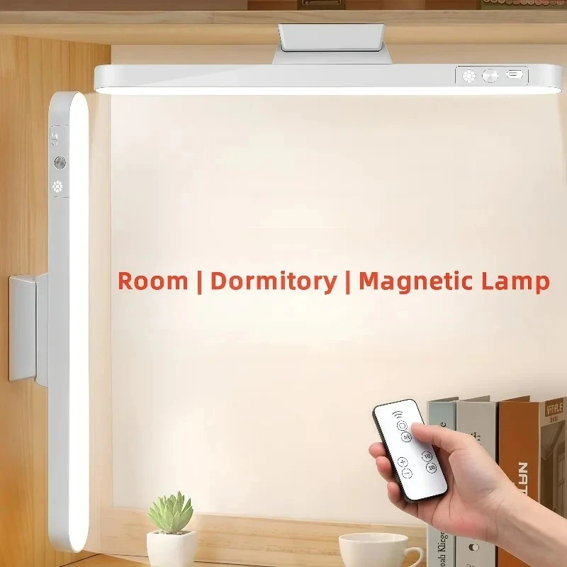 Lámpara de mesa LED colgante magnético USB enchufe estilo lámpara de escritorio 3 colores luz de lectura regulable armario luz nocturna