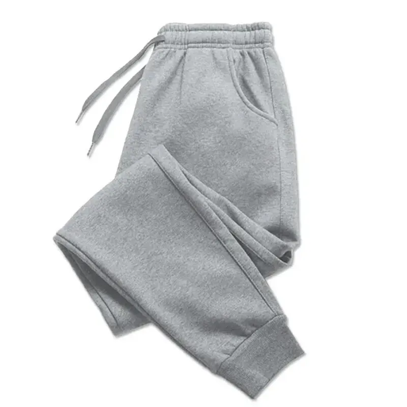 มงกุฎทองพิมพ์กางเกงผู้ชายฤดูใบไม้ร่วงและฤดูหนาวขนแกะ Sweatpants แฟชั่น Drawstring Casual ชายกางเกงวิ่งกางเกงกีฬา