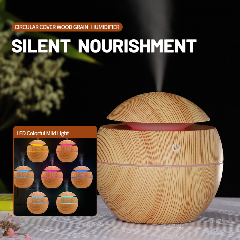 Humidificador de jarrón de grano de madera, Humidificador USB de Color para coche, oficina, hogar, luz nocturna, súper silencioso, regalo de vacaciones para amigos, nuevo, 2024