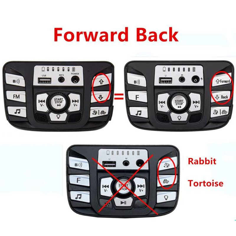 12V 24V 301 302 303 JR1927M 2.4G Bluetooth Đa Năng Trung Bảng Điều Khiển Dành Cho Trẻ Em Chạy Đi Xe Trên xe Ô Tô Các Bộ Phận Thay Thế