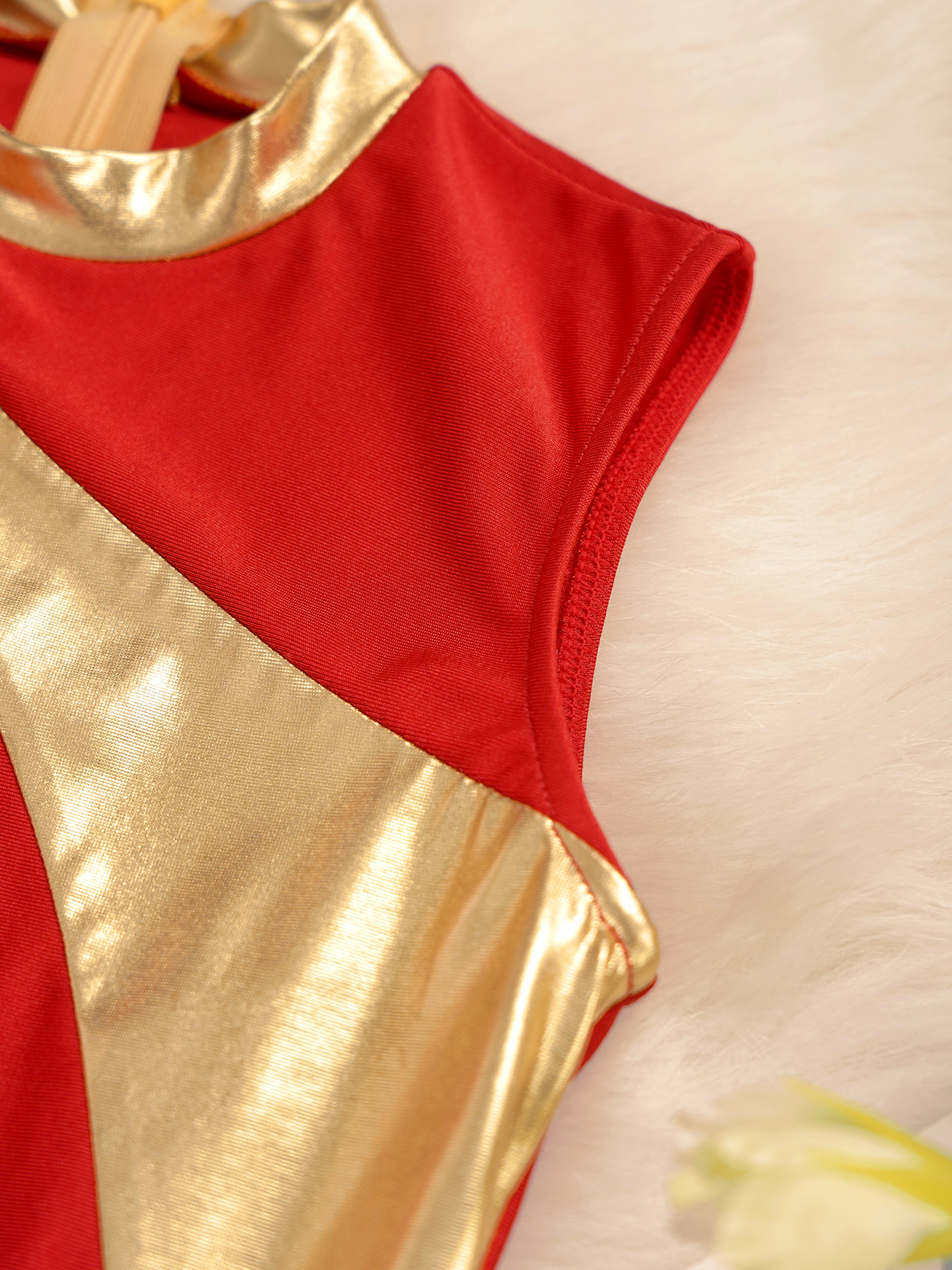 키즈 소녀 반짝 이는 메탈릭 민소매 예배 드레스 서정적 전례 칭찬 댄스 Tulle 의상 현대 볼룸 댄스웨어