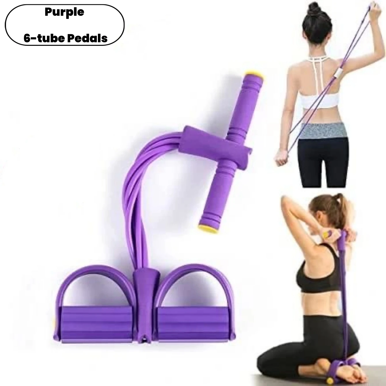Un aiuto per sit-up pull-on a quattro pedali e sei pedali Skinny Belly Fitness yogi utilizza un pull-on con corda di tensione