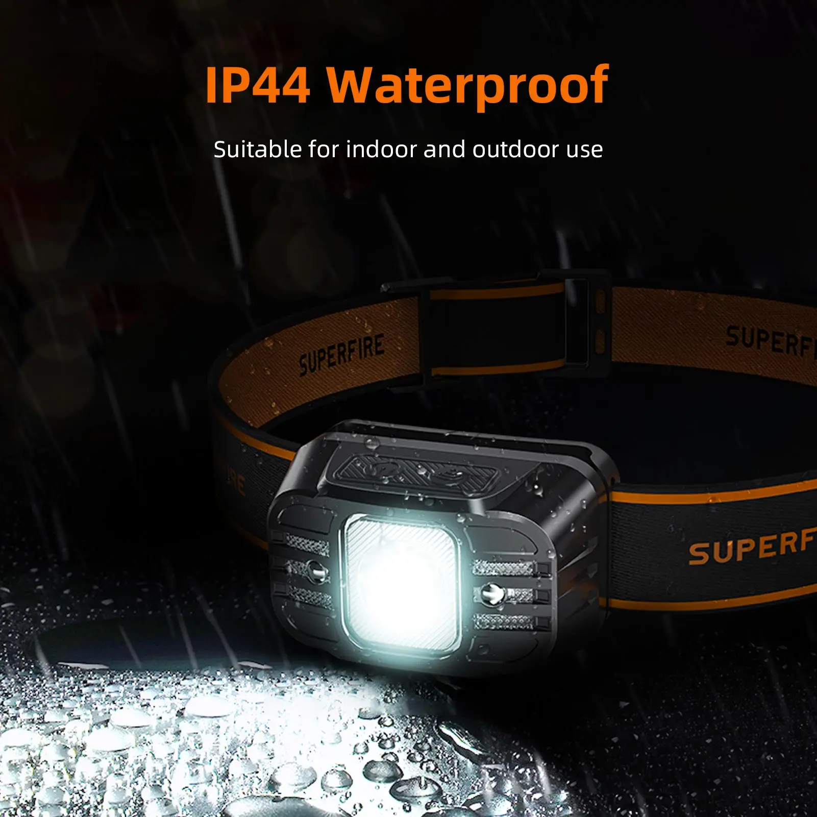SUPERFIRE HL75 Mini linterna frontal LED recargable linterna LED de alta potencia USB C Sensor faro portátil para trabajar lámpara de pesca