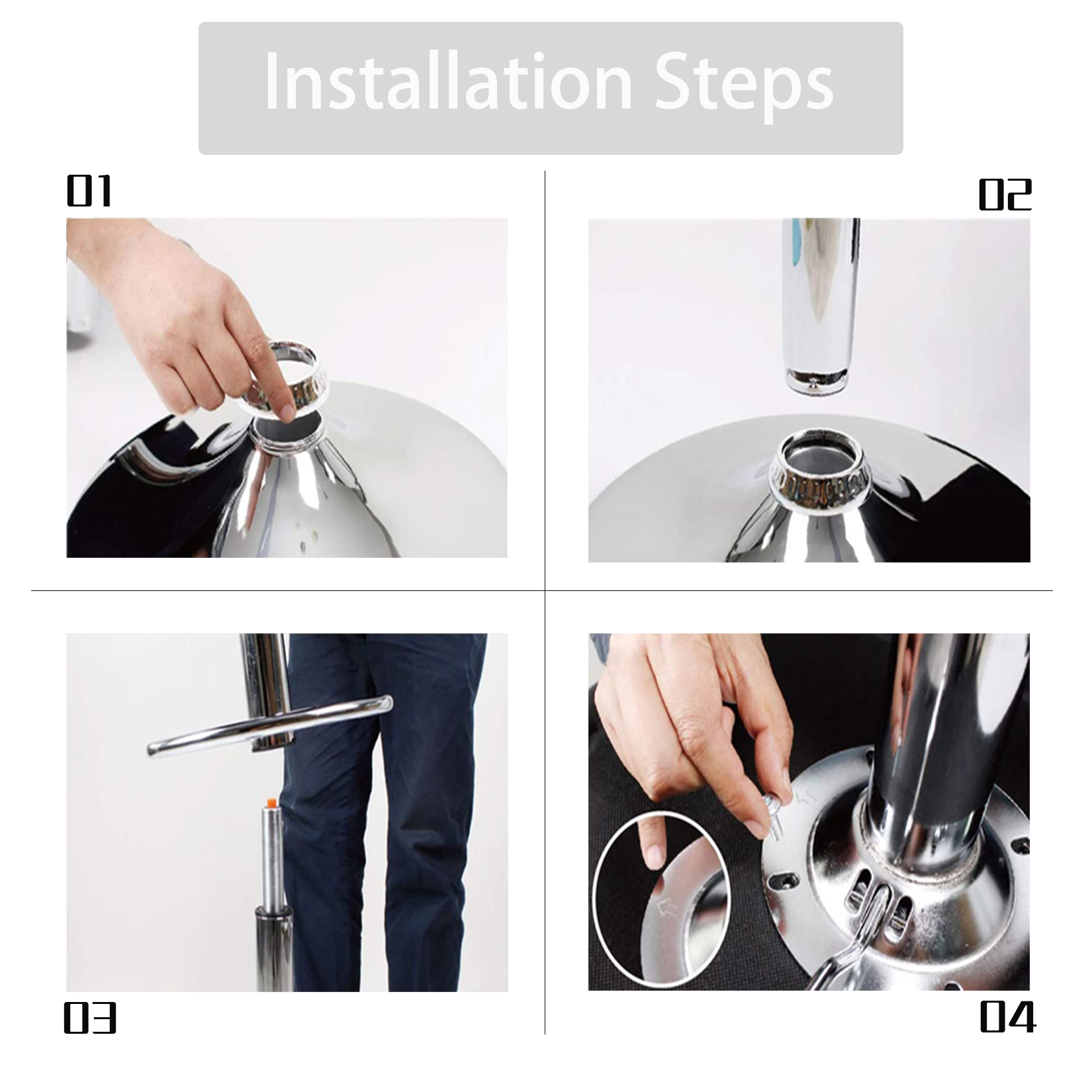 2x Kunstleder Barhocker Gaslift drehbar Chrom Metall Basis Frühstück Küchen stühle Pub