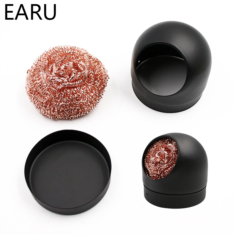 Metall Draht Mit Ständer Set Schweißen Entlöten Löten Lötkolben Spitze Schlacke Reiniger Reinigung Stahl Ball Mesh Filter Zinn Entfernen