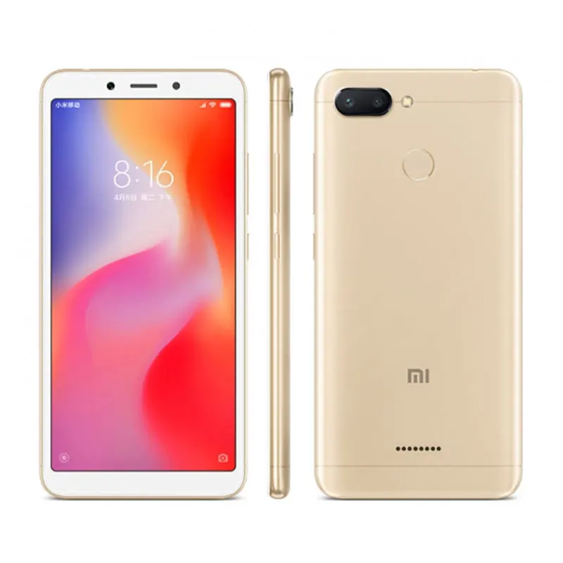 สมาร์ทโฟน Xiaomi Redmi 6 googleplay โทรศัพท์มือถือ 5.45 "แบบเต็มหน้าจอ AI Face ing โทรศัพท์มือสอง