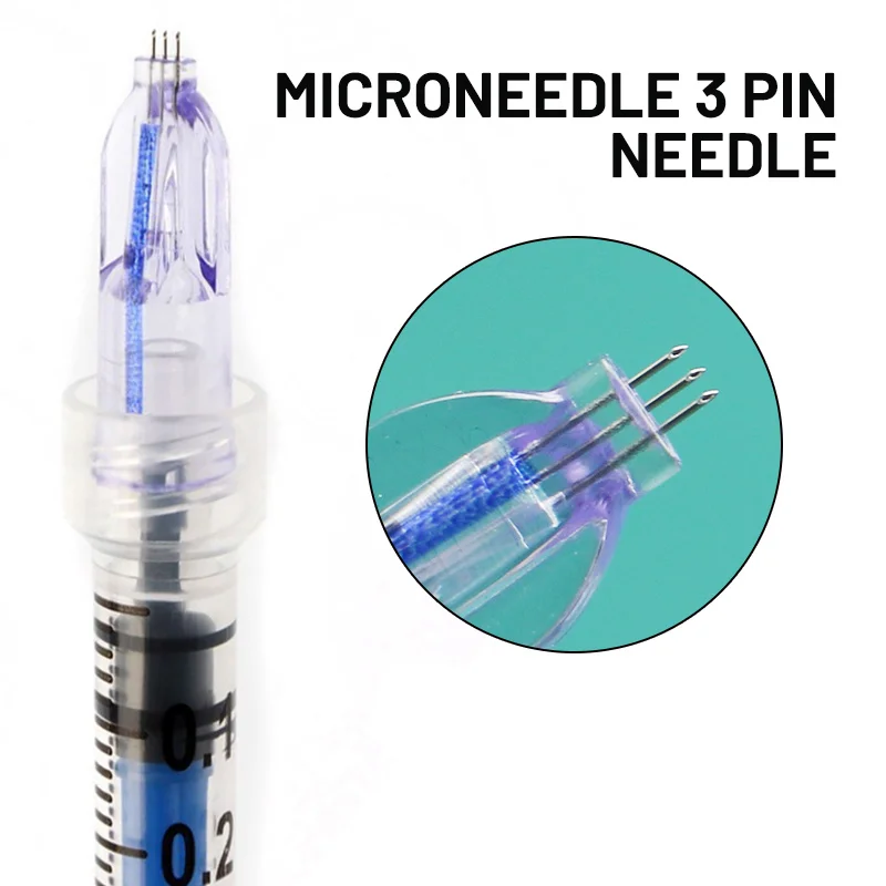 Nanosoft 3Pins 34G 0.6/1.0/1.2/1.5 Needle High Quality Sterile Packaged Neck Eyelid Care Tool for mesotherapy Microneedle
