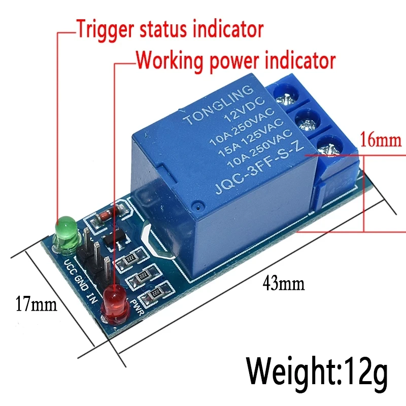 5V 12V disparador de bajo nivel 1 canal módulo de relé interfaz placa escudo para PIC AVR DSP ARM MCU Arduino