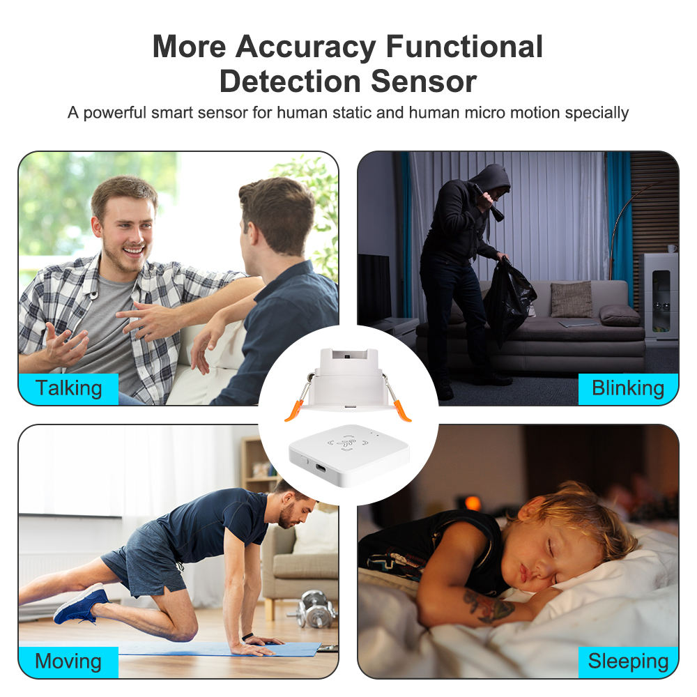 Tuya Zigbee Human Presence Sensor Ceiling Wall Mount Millimeter Wave Radar Wifi PIR Luminance Distance Detector For Smart Home