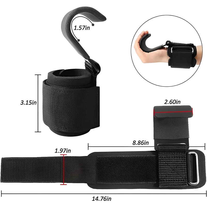 Gancho antideslizante para levantamiento de pesas, par de correas para levantamiento de pesas, Deadlift, barbilla, ejercicio, Fitness, entrenamiento, 2 uds.