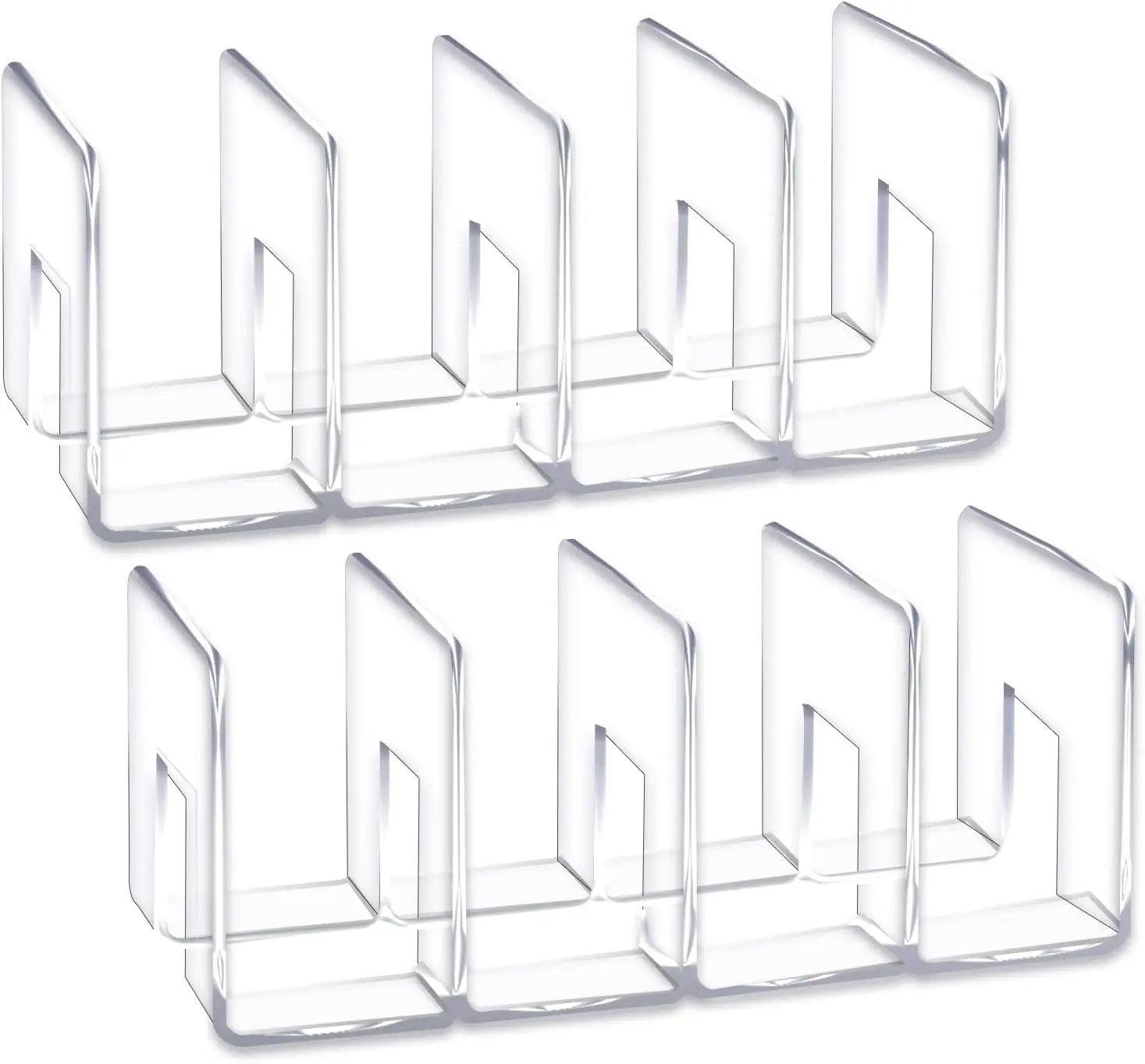 2 pezzi in acrilico trasparente per scrivania, selezionatore di file, borsa/organizzatore di borse, divisore per frizione, cartella in rete, forniture per ufficio, supporto per libreria