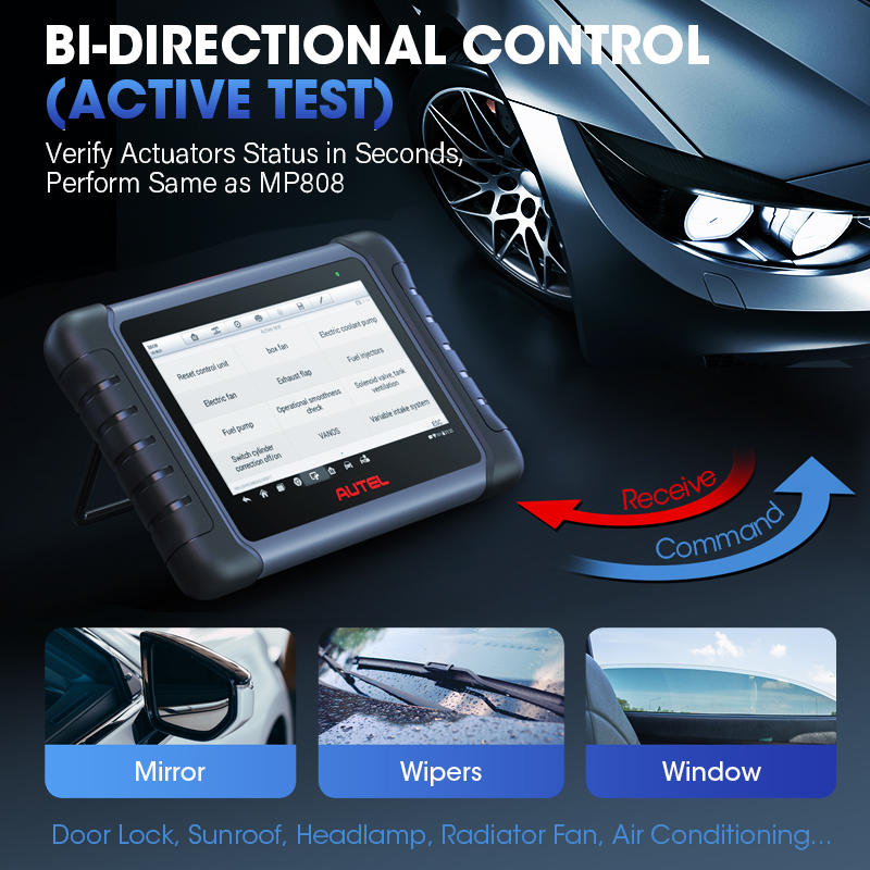 Autel MK808S Auto-Diagnosetool, Kfz-Codeleser, OE-Diagnose aller Systeme, bidirektionaler OBD2-Scanner PK MX808S