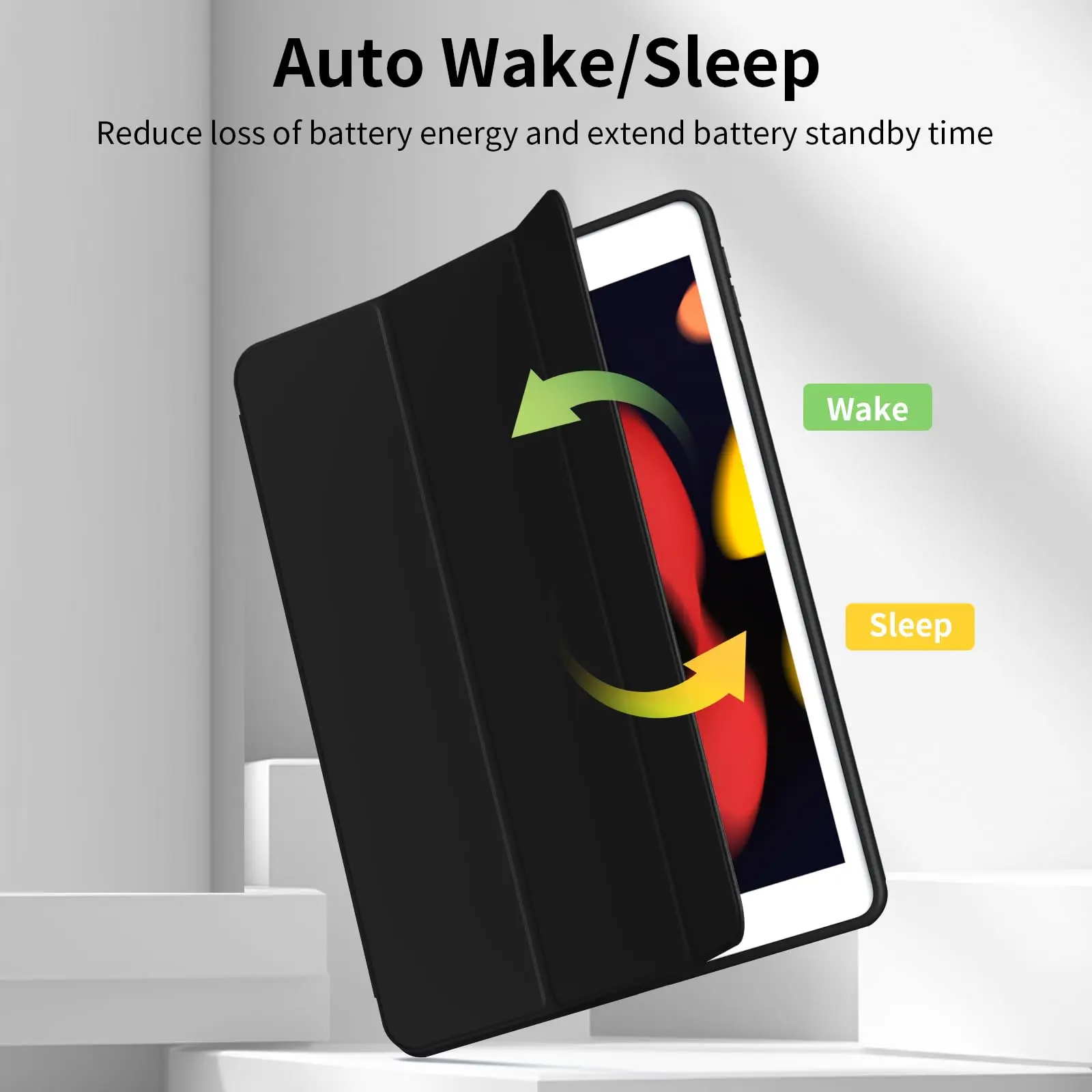For Apple iPad 10.2 2019 2020 2021 7th 8th 9th Generation Magnetic Flip Smart Cover, Trifold Stand,Shockproof Soft Silicone Case