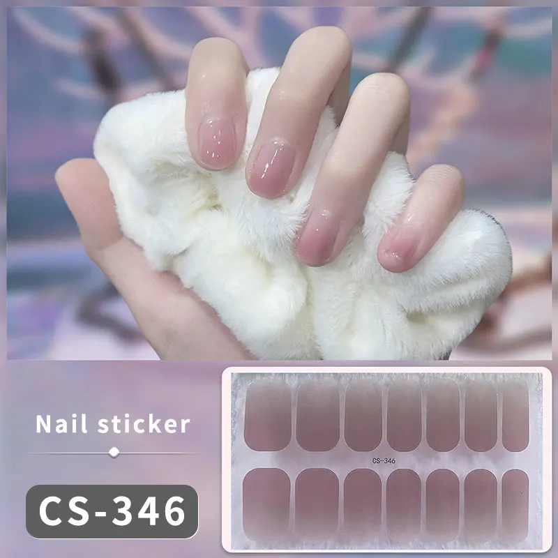 DIY เจลเล็บสติกเกอร์ Cured-ฟรียาวนานสีทึบเล็บแถบ Patch Slider สติกเกอร์เต็มรูปแบบรูปลอกเล็บ Patch
