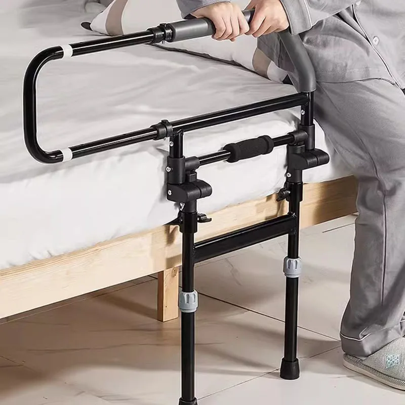 Bedside Handrails Are Folded Turned Down Old People Get Up Assistants Get Up At Home To Prevent Auttakaa Minua Falling Bed Rail