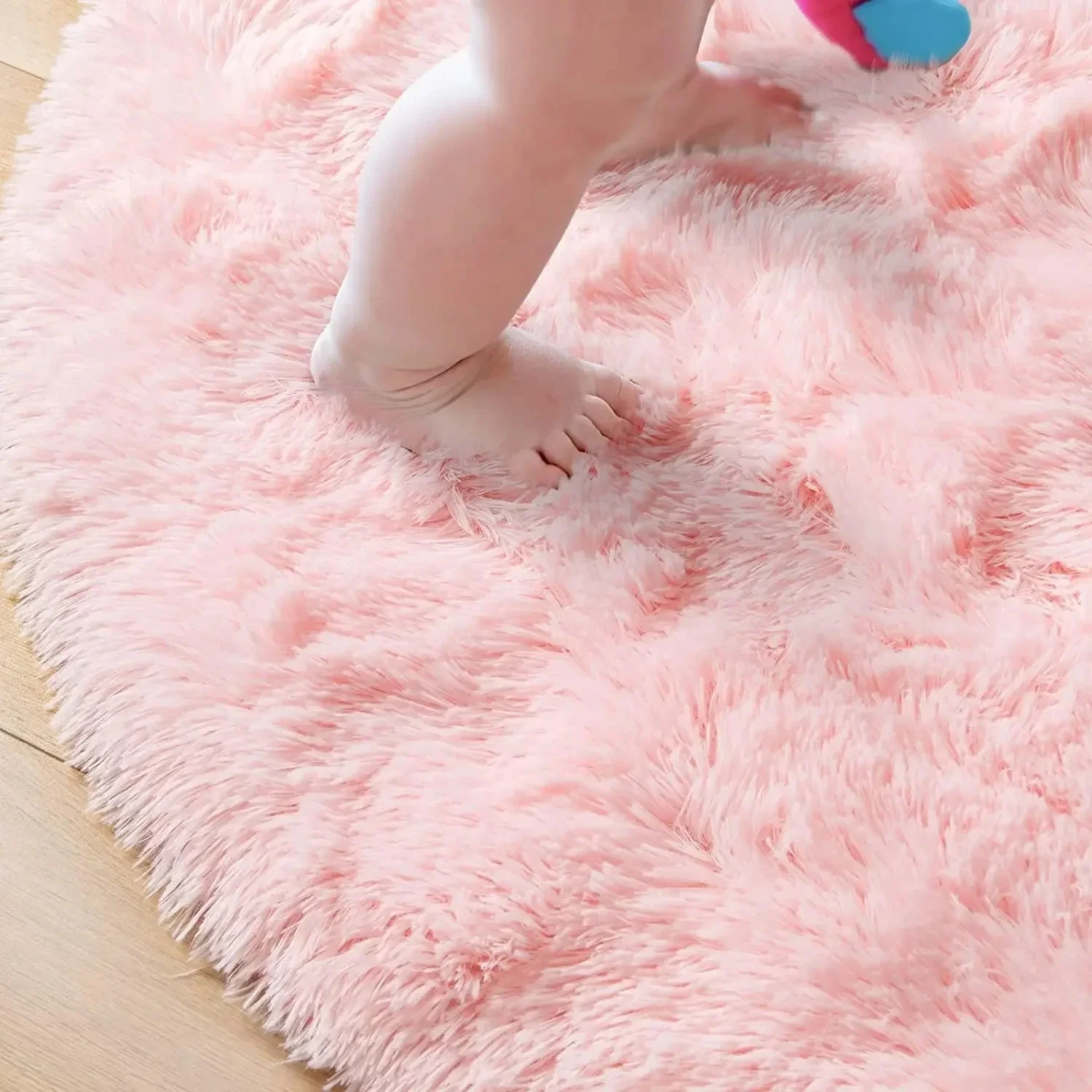 Super Soft Plush รอบพรมพรมปุยสีขาวพรมสําหรับห้องนั่งเล่นตกแต่งบ้านห้องนอนเด็กตกแต่งห้อง Salon หนาพรมกอง