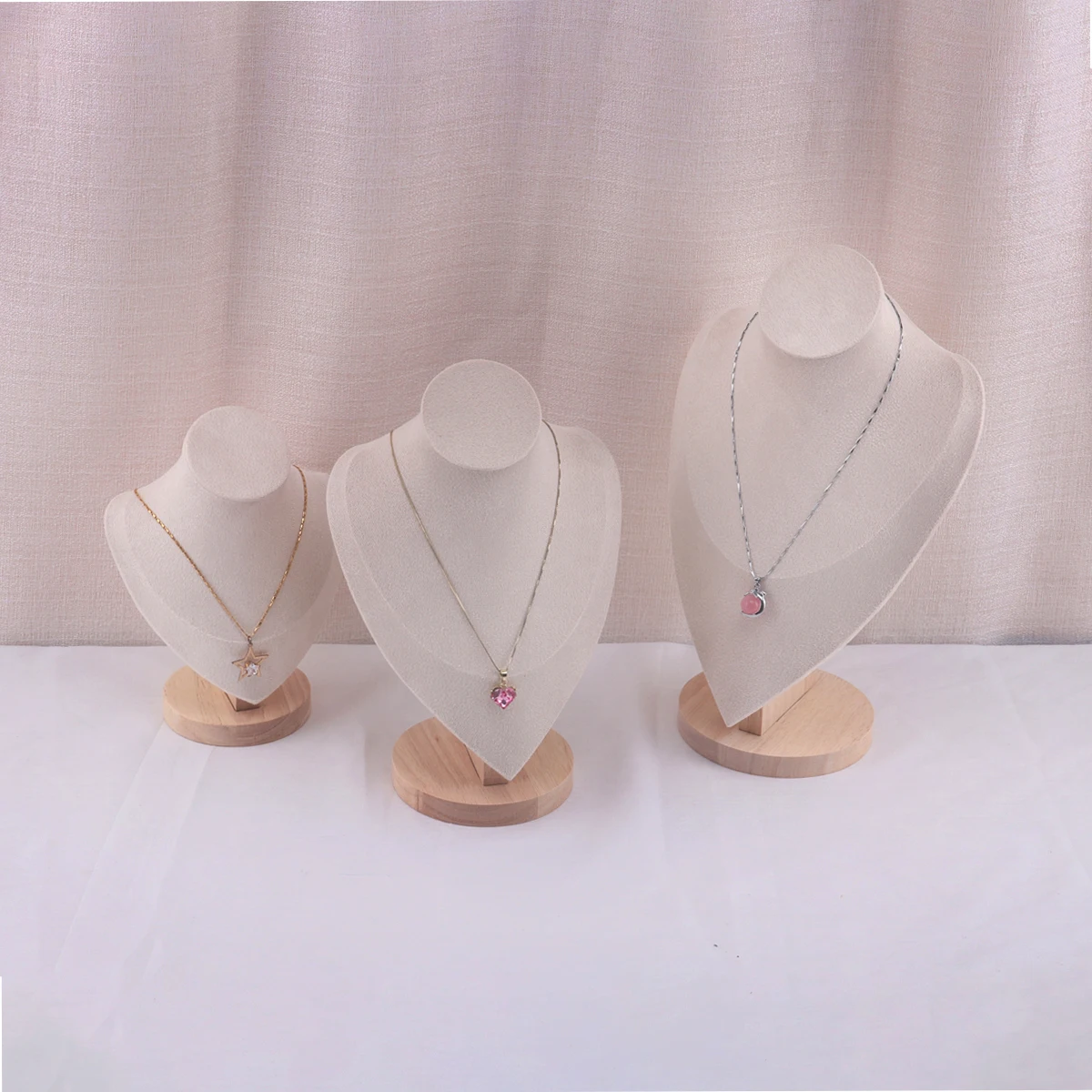 Samt Porträt Halskette Display Anhänger Organizer Schmuck Display Ständer Schmuck Mannequin Büste Halskette Anhänger Fenster Display