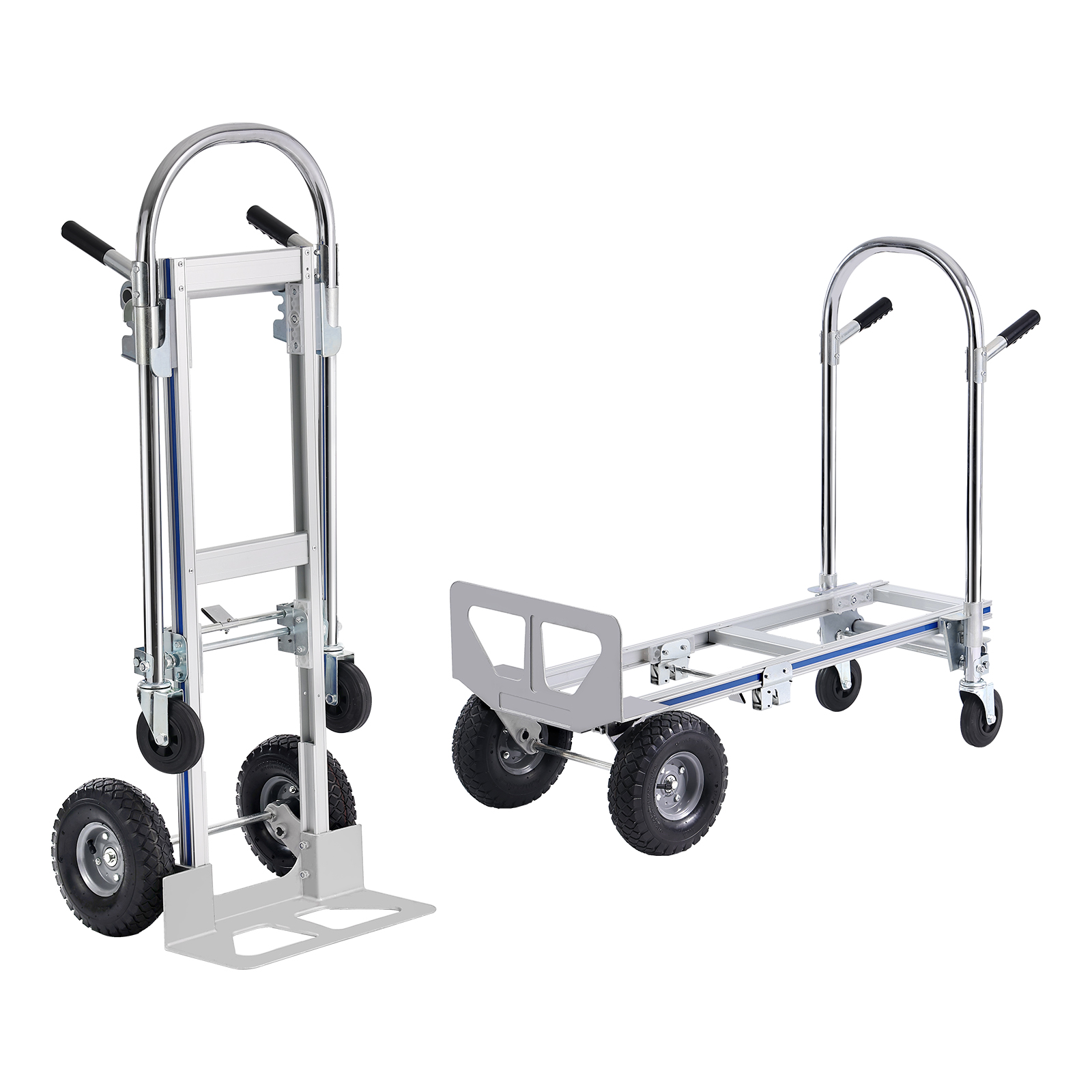 VEVOR Folding Hand Truck Aluminum Heavy Duty Industrial Collapsible Dolly Cart for Transport and Moving in Warehouse Supermarket