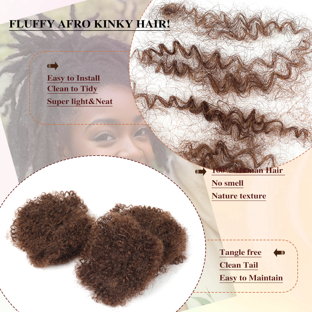 4 # Afro Kinky Bulk 100% Human Hair Extensions Reggae Vuile Vlechten Braziliaanse Natuurlijke Gehaakte Haar Dreadlocks