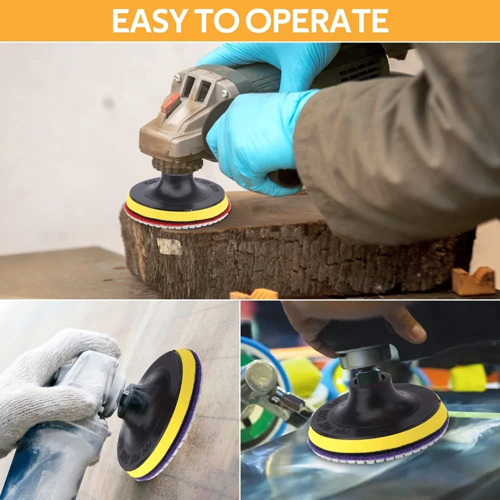 1-3Set 3-7inch Backing Pad M10 M14 Sanding Holder Disc Hook and Loop Polishing Backer Plate Drill Rod for Polisher Grinding Tool