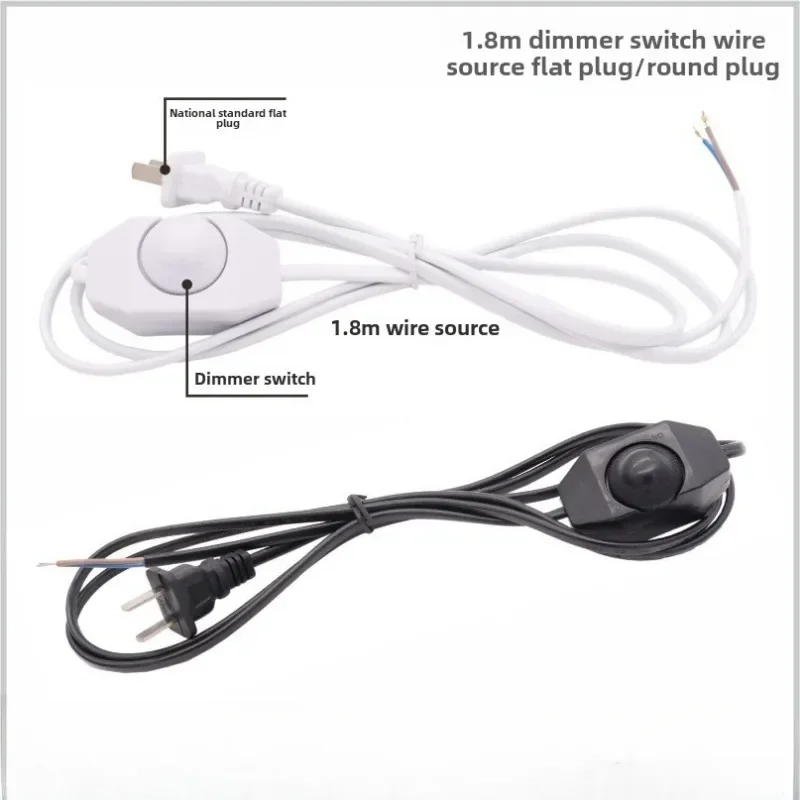 1.8M Spina UE USA Interruttore dimmerabile Cavo Modulatore di luce Linea lampada Dimmer Controller Lampada da tavolo Cavo di alimentazione Nero e bianco
