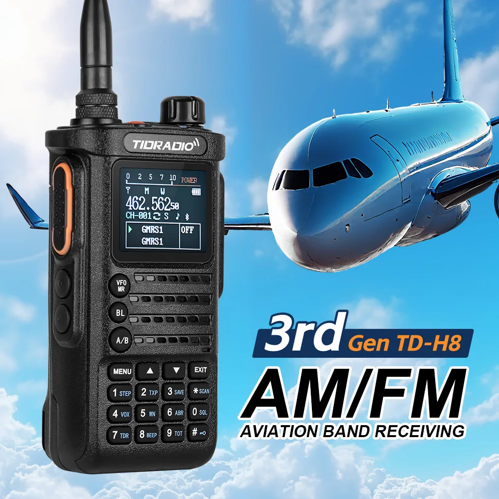 Walkie Talkie profesional TIDRADIO TD H8 de 3. a generación, 10W, Radio de emergencia de largo alcance, receptor de Radio bidireccional portátil, repetidores de búsqueda