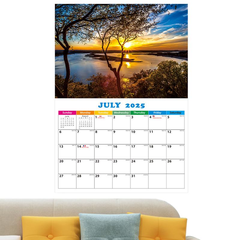Kalender 2022, Landschaft, Wandkalender, monatlicher Aufhängekalender, Naturfotografie-Kollektion, Monatskalender für Wohnzimmer, Schlafzimmer