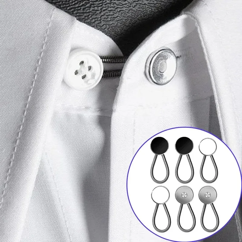 Botão telescópico de extensão de cintura, botão destacável, extensão de cintura, jeans, botão de ajuste, expansor de cinto sem costura
