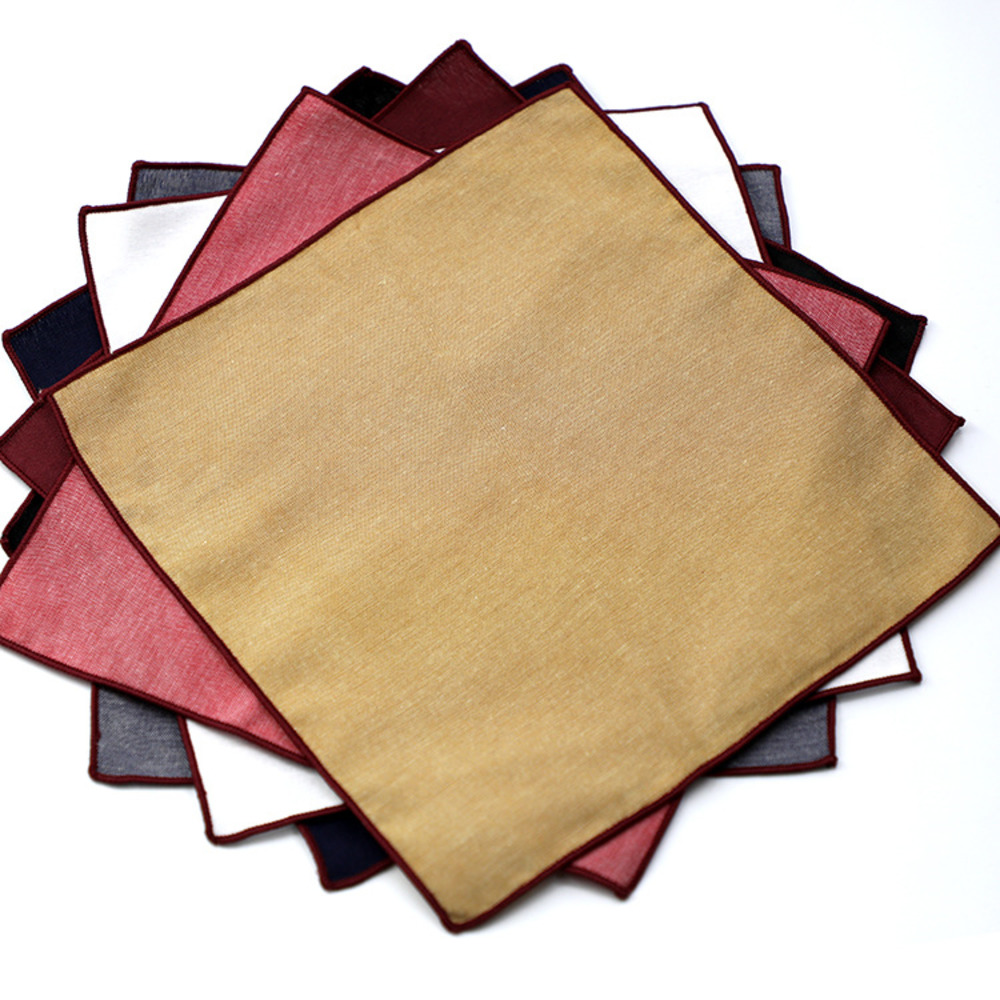 ชุดสูทผู้ชายผ้าฝ้ายสีน้ำตาลลายขวางขนาดกระเป๋าสี่เหลี่ยมจัตุรัส23ซม. ผ้าเช็ดหน้าสำหรับเจ้าบ่าวจัดงานแต่งงานปาร์ตี้ผูกหน้าอกอุปกรณ์เสริม