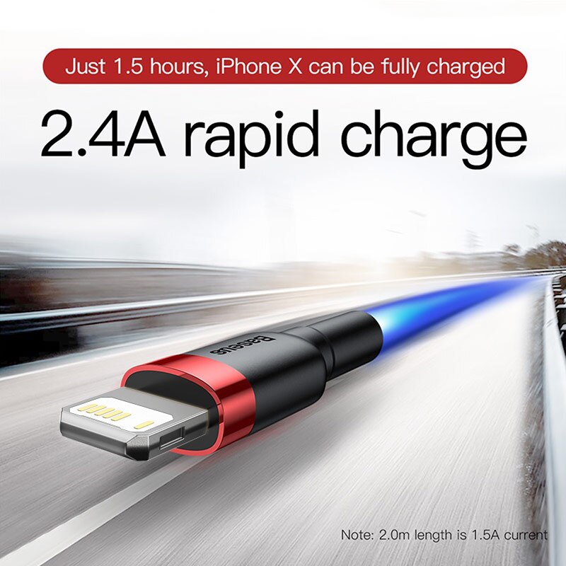Baseus สาย USB สำหรับ iPhone 14 13 Pro Max, สายชาร์จเร็วสาย USB สำหรับ iPhone 12 Mini Pro MAX และ2.4A ข้อมูล