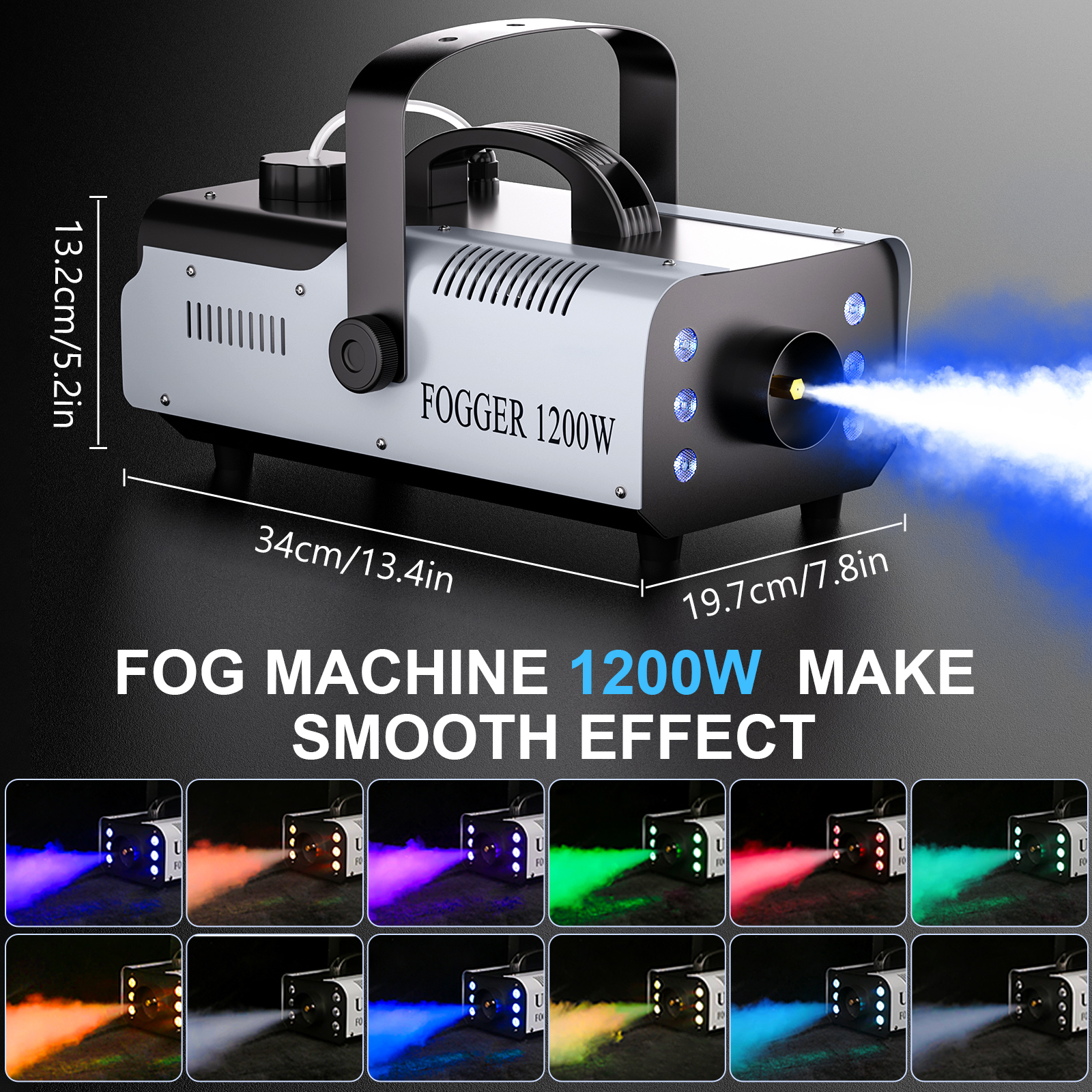 Somspot 1200W RGB LED Rook Rookmachine Haze Generator Op afstand bestuurbare rookmachine Podiumeffectapparatuur voor DJ Disco Party