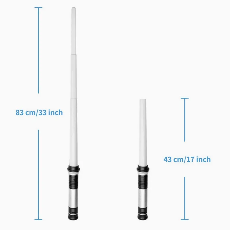 Sable de luz 2 en 1 RGB, juguetes de sable de luz ajustables, espada de doble interruptor para niños, regalos luminosos, sable de luz