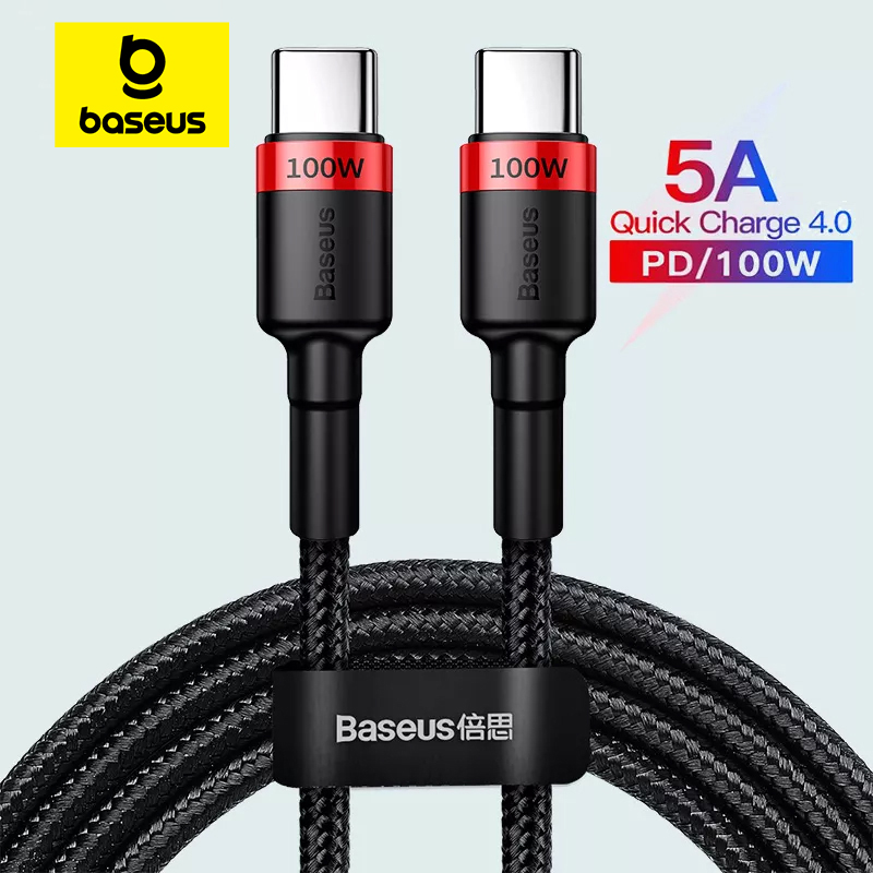 Кабель Baseus 100 Вт USB C — USB Type C для MacBook Pro Quick Charge 4,0, быстрая зарядка для iPhone 17/16/15 Pro max, зарядный кабель
