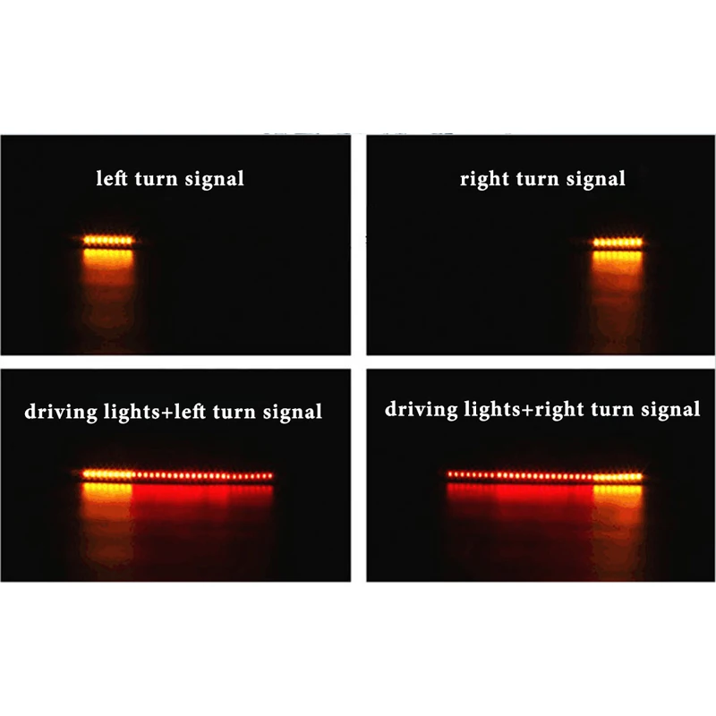 Motocicleta Tail Brake Light Strip, Turn Signal, luz de matrícula para Lada Car, Moto CO Light, LED flexível, âmbar vermelho, 1Pc