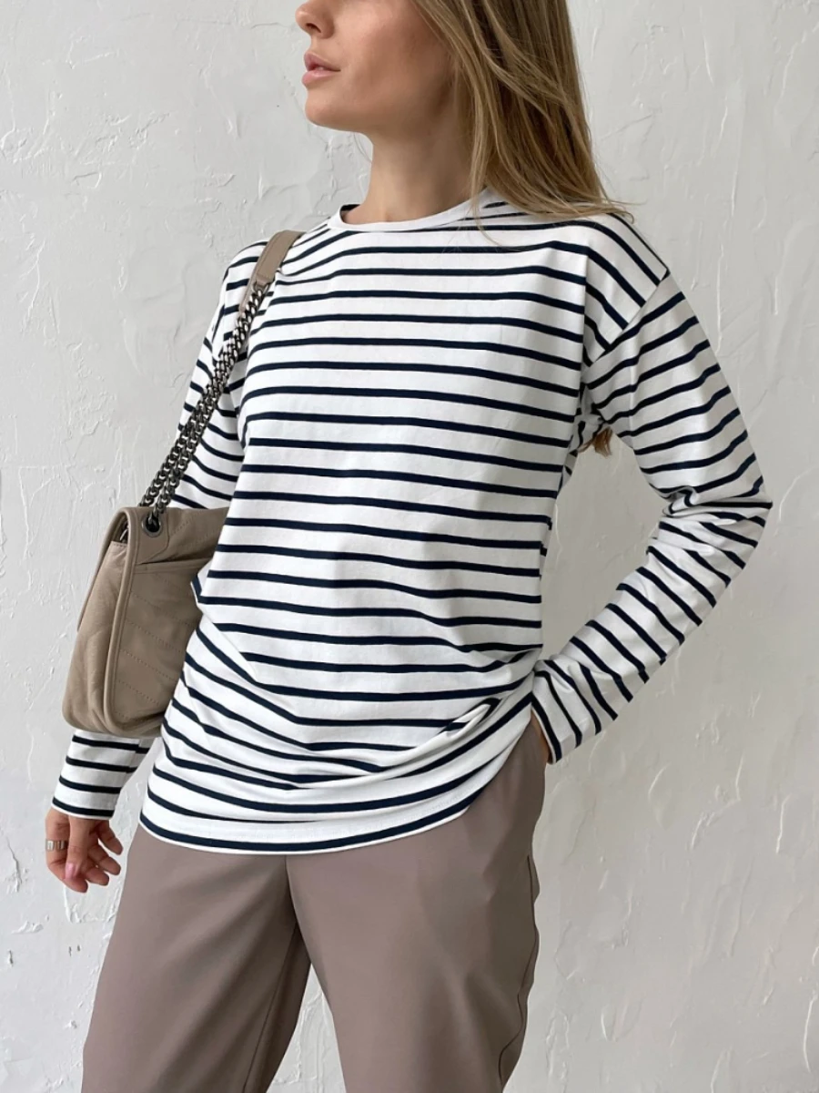 Wolfeel-camisetas a rayas de manga larga para mujer, Tops informales básicos, camisetas holgadas y acogedoras de algodón, camiseta Harajuku, verano 2025