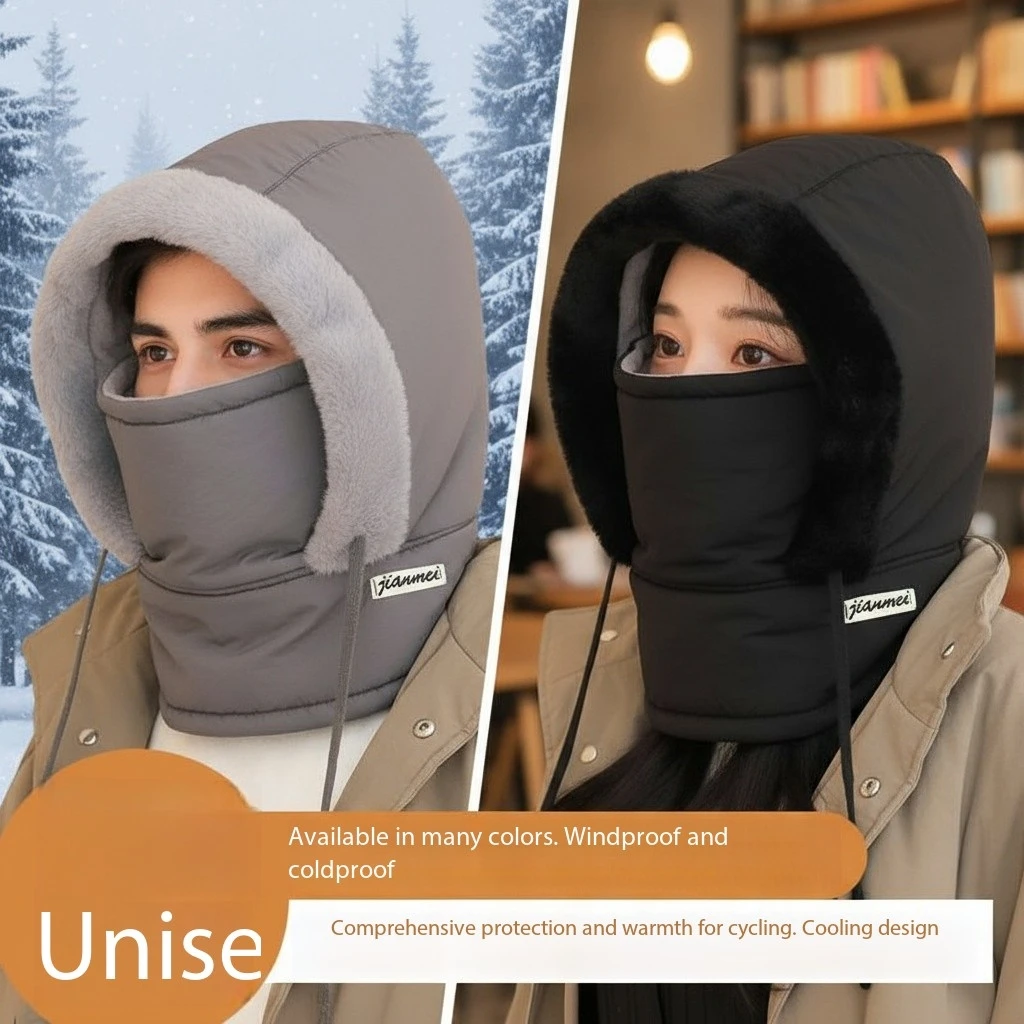 2025 Passamontagna termico per climi freddi Sciarpa invernale con cappuccio antivento Cappello unisex in peluche Scaldacollo Maschera da sci per attività all'aperto