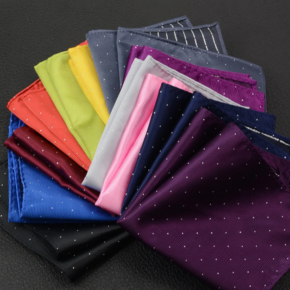 Korean Shiny Dots Small Square Square For Men Polyester White Handkerchief Wedding Party Suit Accessories Sequin Chest Hanky