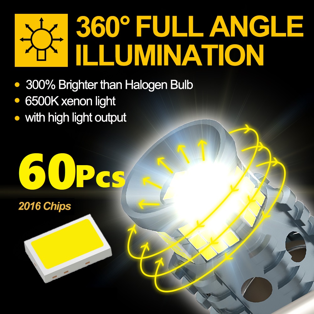 2x Đèn Led P21W Không Hyper Flash 1156 BA15S BAU15S PY21W T20 7440 Bóng Đèn Bắt Sóng Xi Nhan Canbus Led Tín Hiệu Đèn hổ Phách Lỗi Tặng Đèn LED