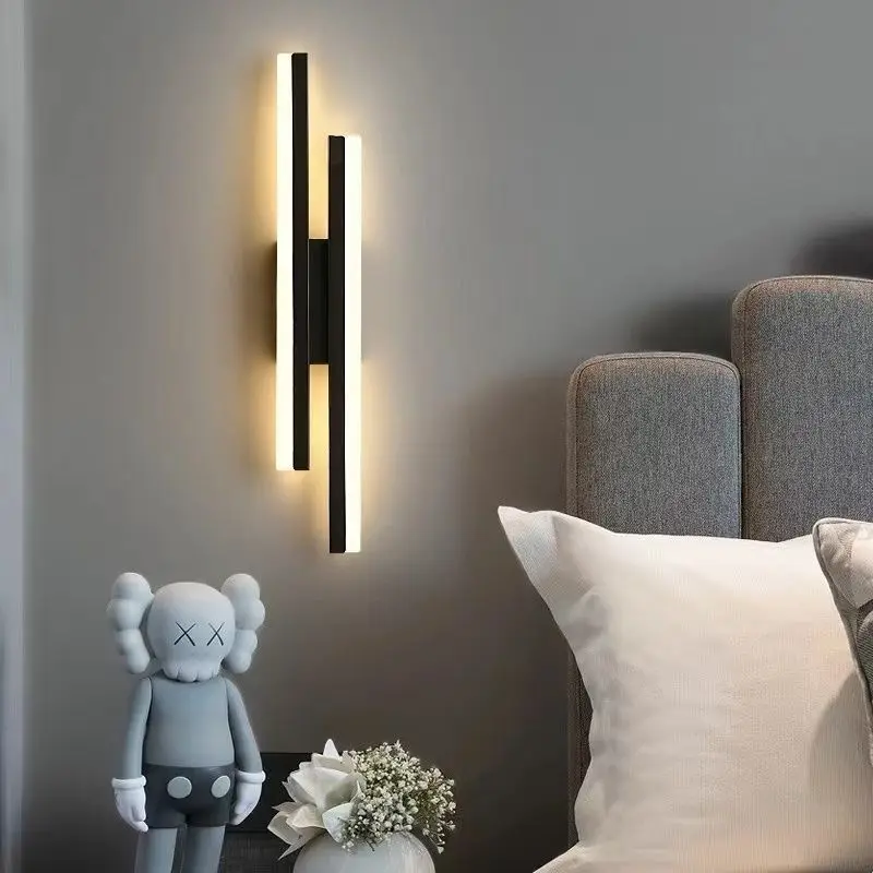 LED Schlafzimmer Wand leuchte Wand leuchten Kupfer Linie Rohr Acryl Lampen schirm Innen beleuchtung für Wohnzimmer Korridor Leuchte