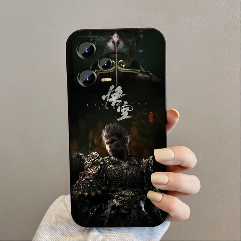 Hitam Myth Wukong Seni permainan, untuk Xiaomi Redmi Note 13 12R 12 12S Turbo 11 11T 11S 10 10S Pro Plus 5G hitam casing ponsel belakang