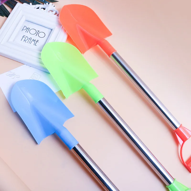 Crianças pá de praia 56cm aço inoxidável apontou pá brinquedo areia neve engrossado jogar casa praia pá brinquedos ao ar livre crianças presente
