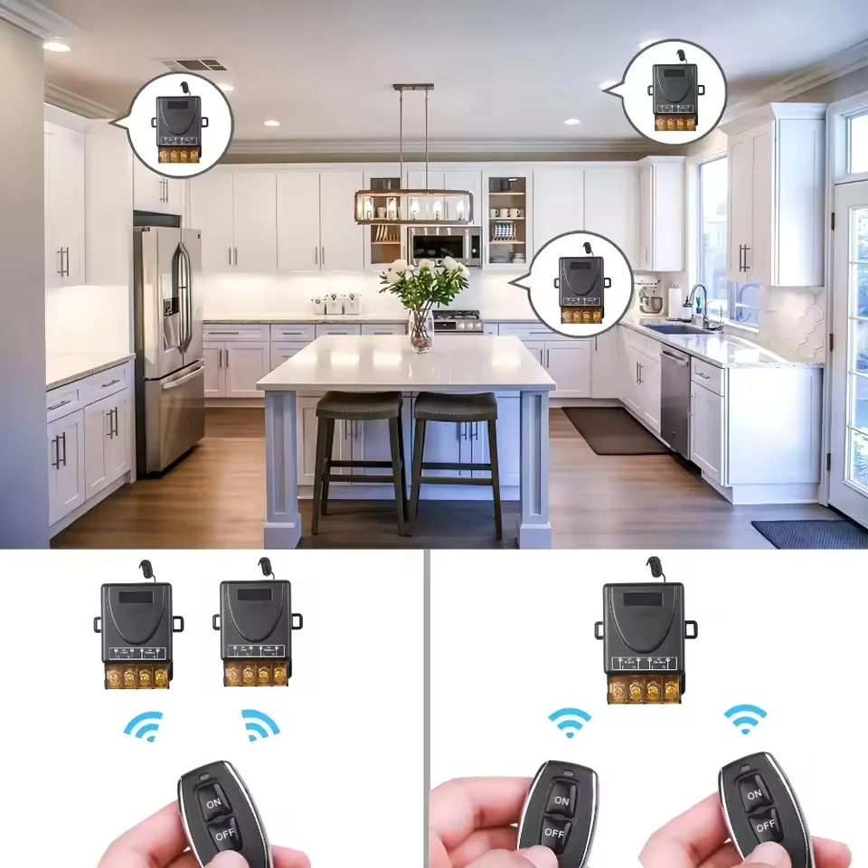 AC 220V 30A 1CH 433Mhz Wireless Remote Control Switch RF Relay Receiver + On/Off Transmitter For Electric Appliance Lamp