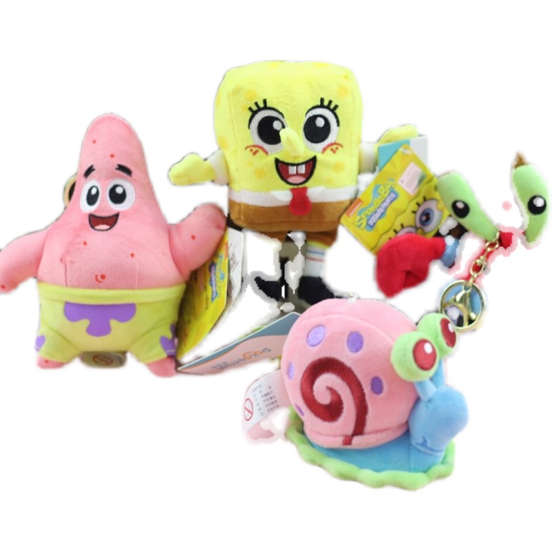Anime Bob Esponja Calça Quadrada Patrick Star Squidward Eugene H. Krabs Gary Brinquedo de pelúcia pingente chaveiro presente de aniversário para criança