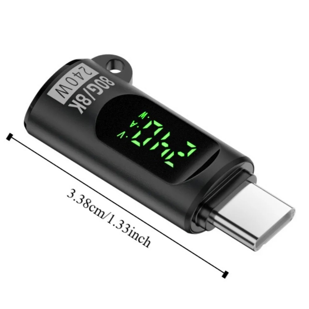 Светодиодный дисплей Адаптер OTG типа C USB-адаптер PD240W Тип C OTG Алюминиевый сплав 80 Гбит/с Конвертер USB-C для мобильных/ноутбуков