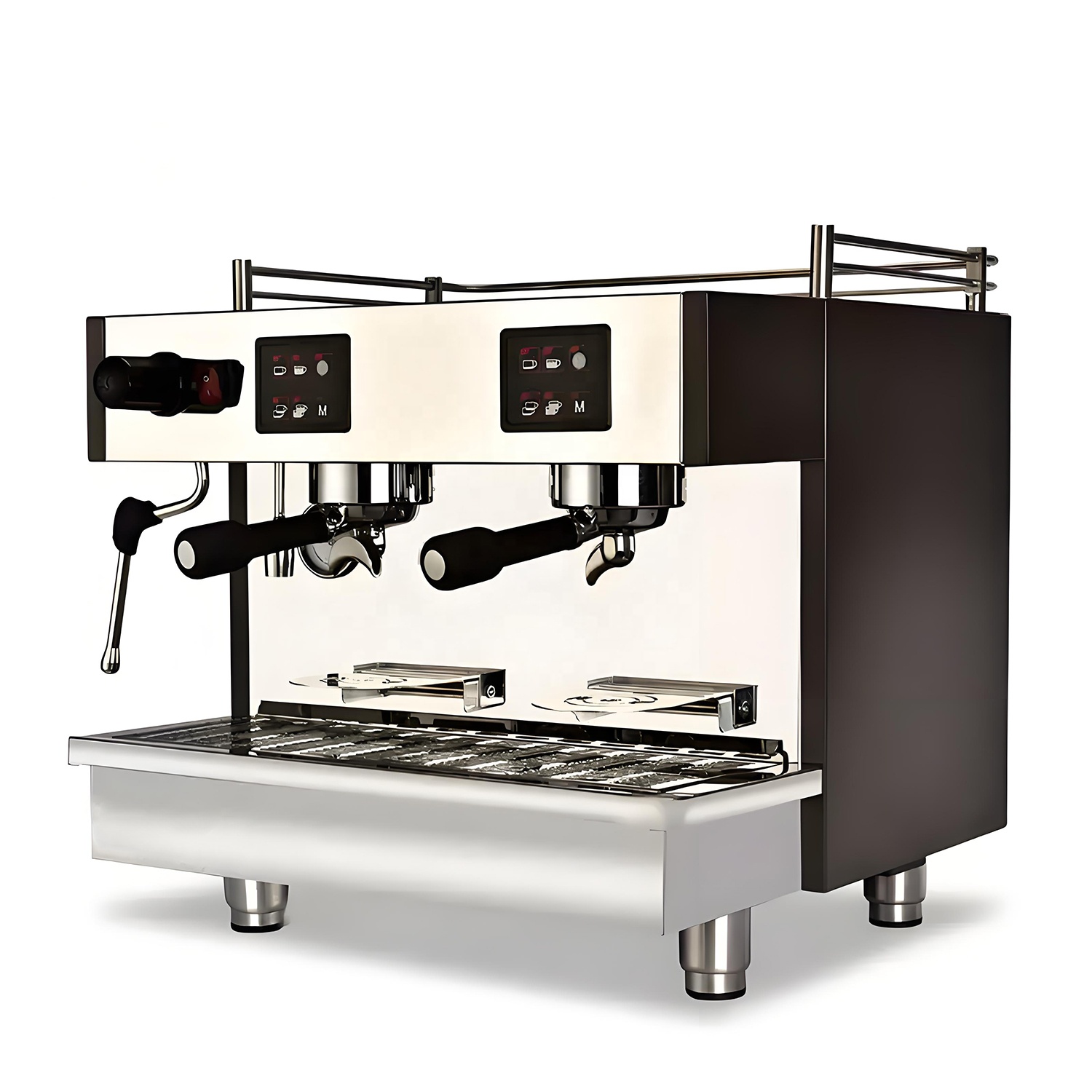 ST Caldeira Dupla Bomba de Palheta Rotativa Profissional de Aço Inoxidável Comercial Máquina de Café Expresso Semi Automática