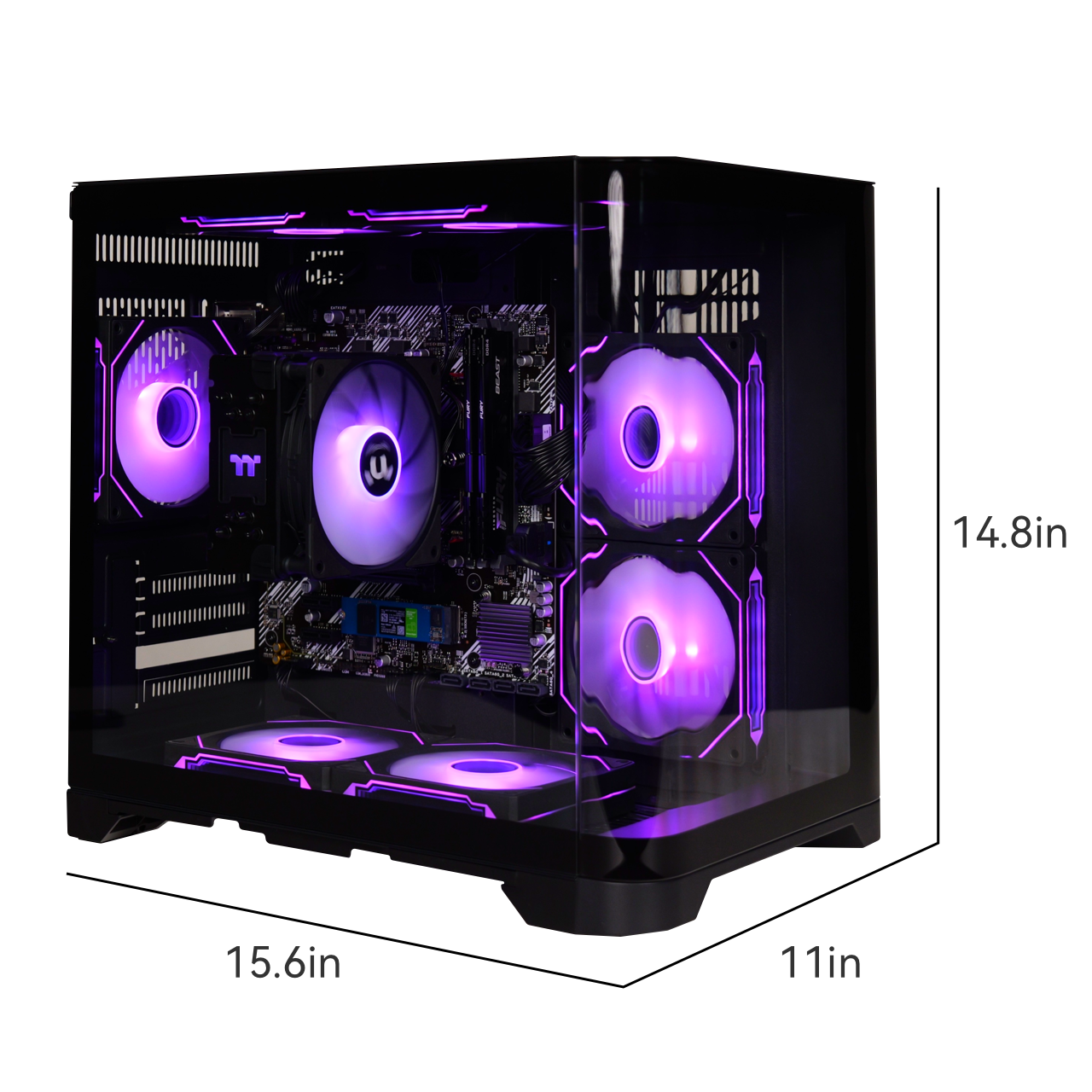 YEAH MAGIC Desktop da gioco AMD Ryzen 5 5600GT 3,9 GHz 16 GB (8G * 2) DDR4 3200 1T NVME SSD ARGB 7 Ventole Win 11 Home Gamer Desktop WIFI6