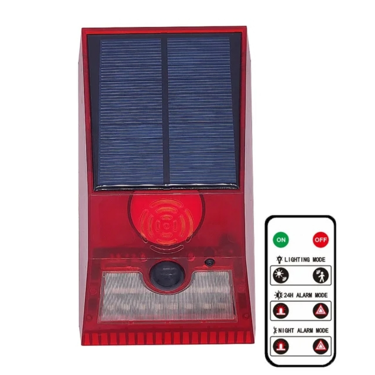 2-In-1 Solar Motion Sensor Detector Alarm Light Remote Control Siren Waterproof 129dB Siren Lamp For Home Outdoor Yard Farm